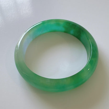 Earthveil - Forest Green Wide Jade Jadeite Bangle