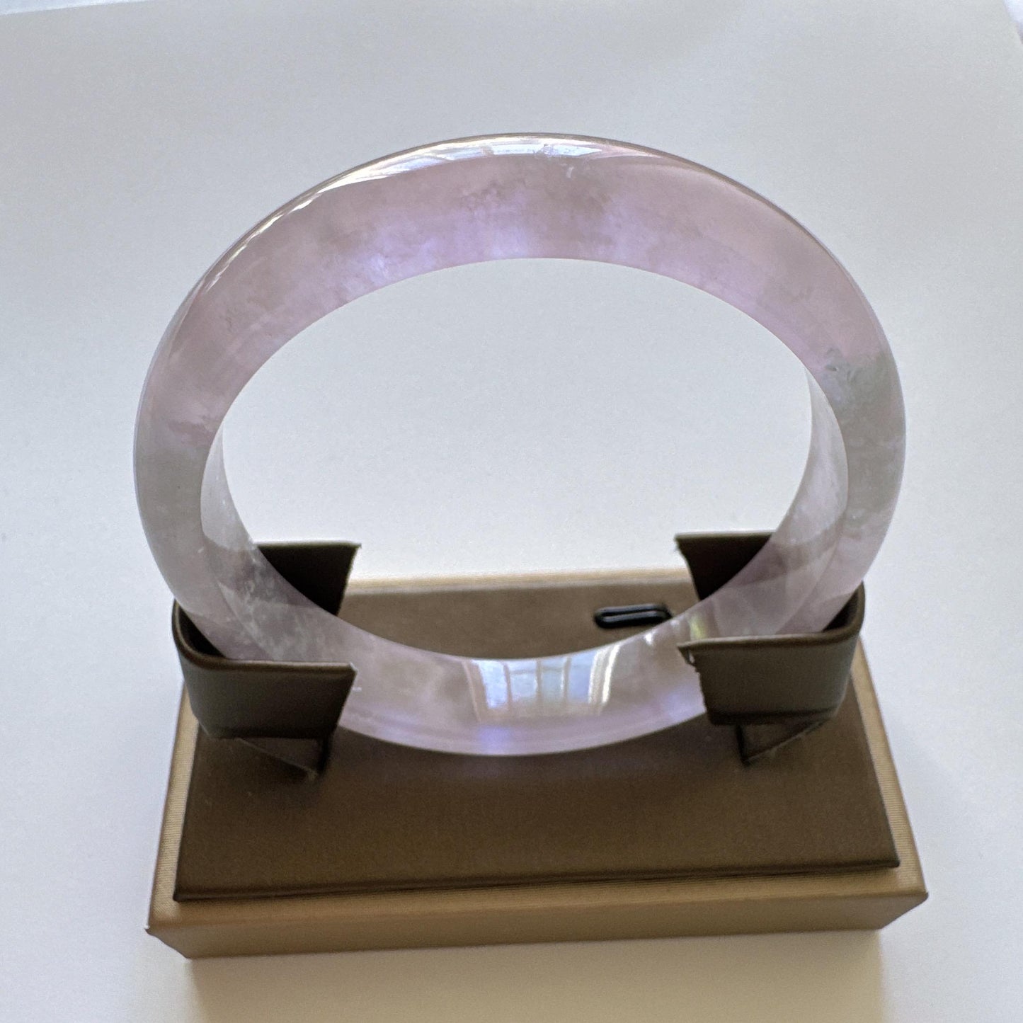 Earthveil - Soft Pink and Gray Tone Jade Jadeite Bangle Bracele