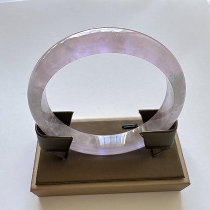 Earthveil - Soft Pink and Gray Tone Jade Jadeite Bangle Bracele