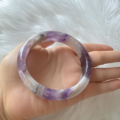 Dreamveil – Amethyst Gemstone Bangle, Meaningful Moments Purple Crystal Quartz Bangle