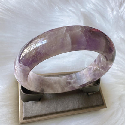 Dreamveil – Amethyst Gemstone Bangle, Purple Crystal Quartz Gemstone Bangle