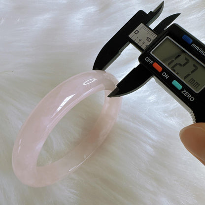 Heartglow - Serenity Rose Quartz Bangle, Pink Crystal Quartz Gemstone Bangle