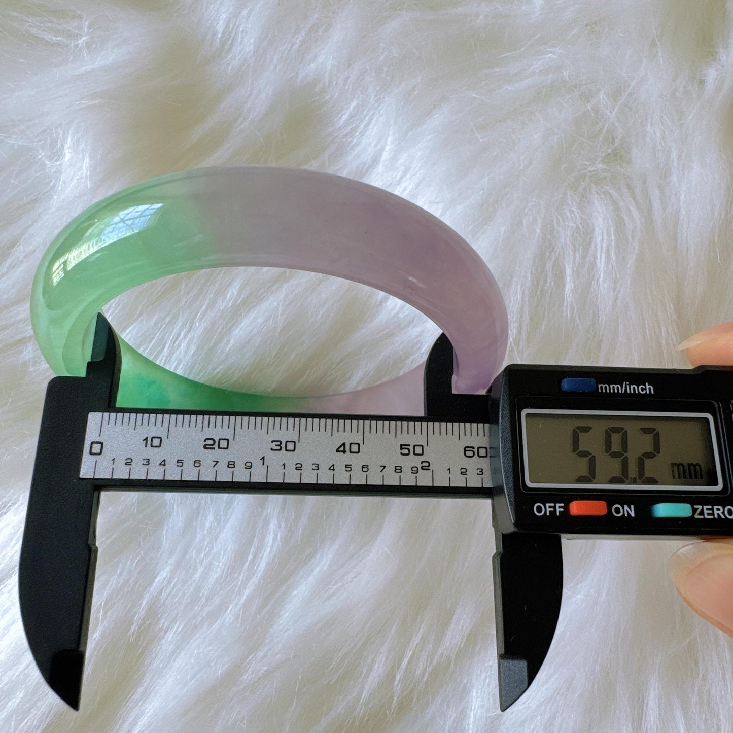 Earthveil - Purple and Green Wide Burma Jade Bangle Bracelet