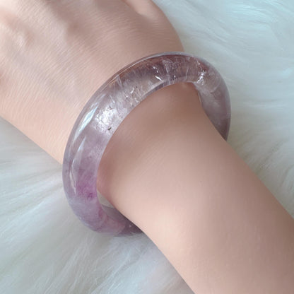 Dreamveil – Gentle Glow Amethyst Bangle Bracelet, Light Purple Amethyst Bracelet, Lavender Quartz Bangle