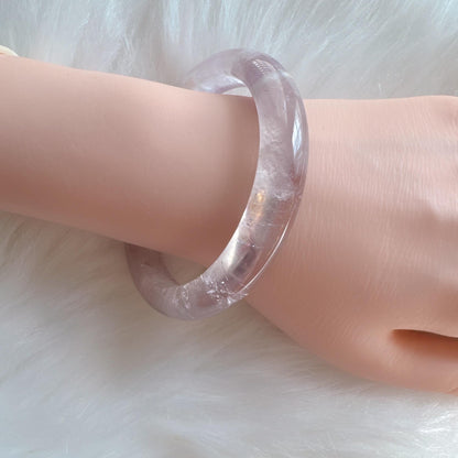Dreamveil – Calm Spirit Amethyst Bangle Bracelet, Light Purple Amethyst Bracelet, Lavender Quartz Bangle