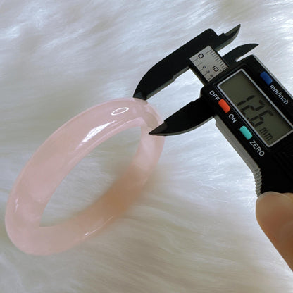 Heartglow - Aura Rose Quartz Bangle, Pink Crystal Quartz Gemstone Bangle