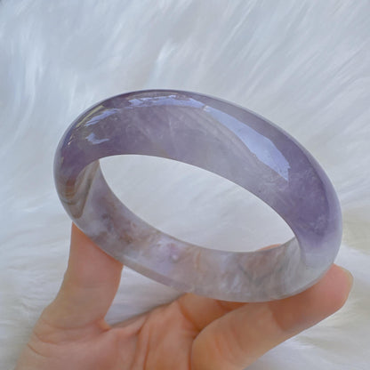 Dreamveil – Pure Amethyst Gemstone Bangle, Purple Crystal Quartz Gemstone Bangle