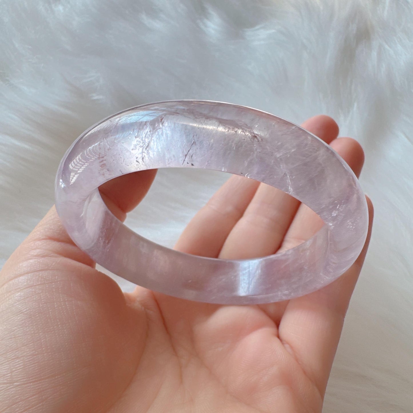 Dreamveil – Light Purple Amethyst Bangle Bracelet, Light Purple Amethyst Bracelet, Lavender Quartz Bangle