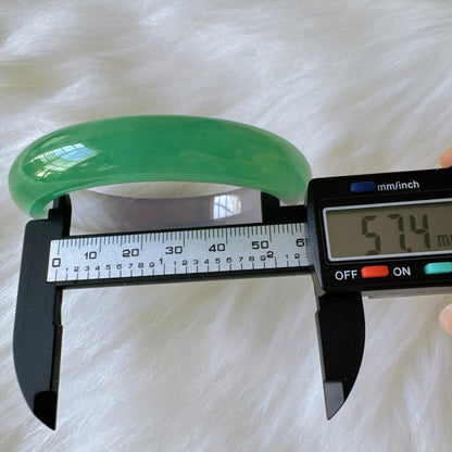 Earthveil - Lavender Green Burma Jade Bangle Bracelet