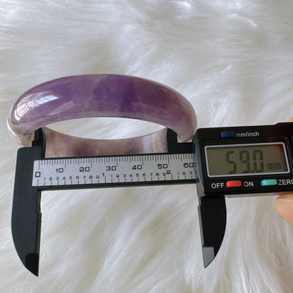 Dreamveil – Lavender Amethyst Gemstone Bangle, Purple Crystal Quartz Gemstone Bangle