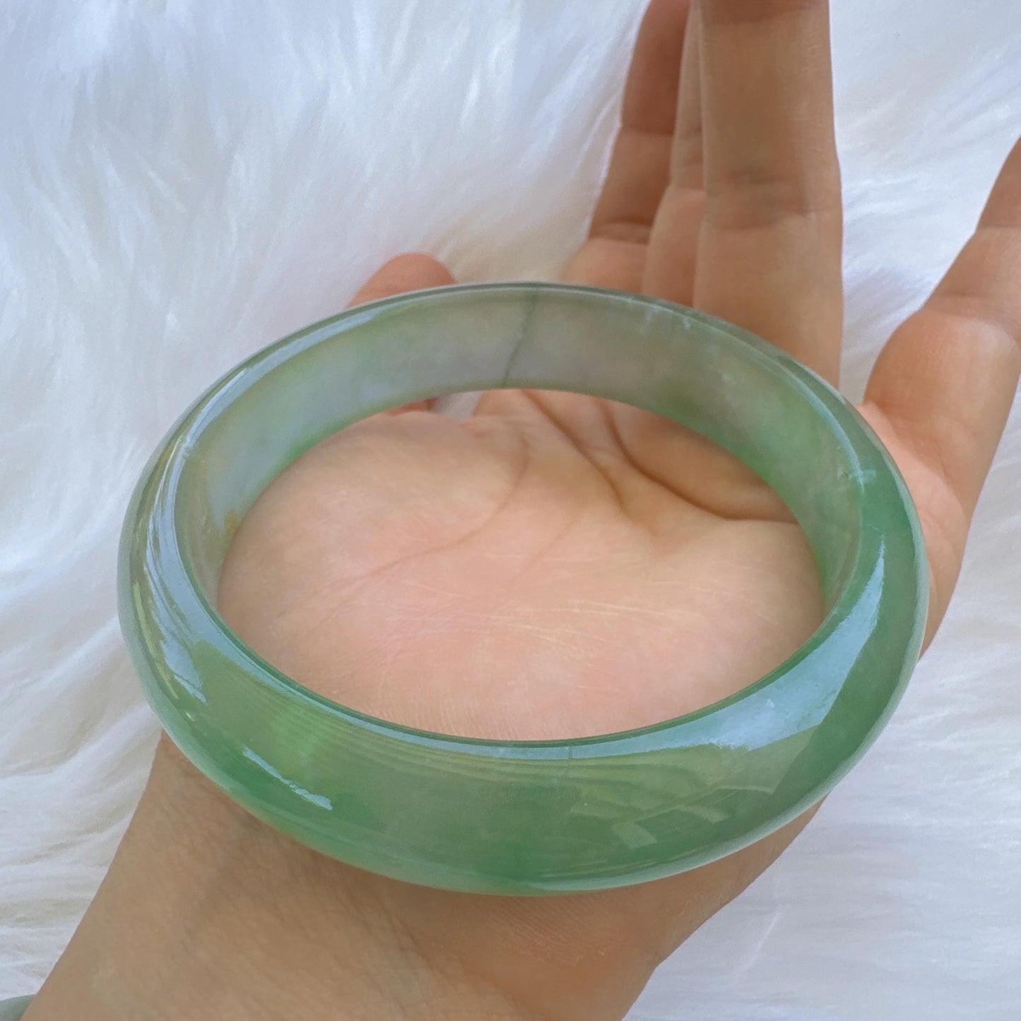 Earthveil - Bright Green Burma Jade Bangle Bracelet, Apple Green Gemstone Jade Bangle