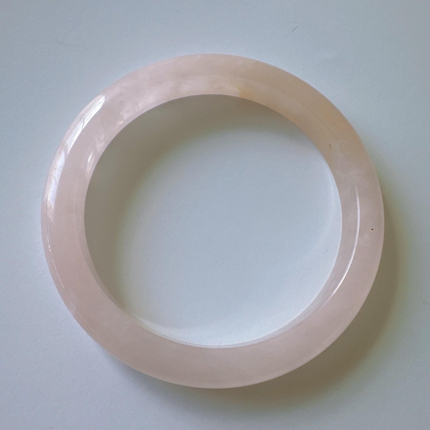 Heartglow - Rose Quartz Bangle, Pink Crystal Quartz Gemstone Bangle