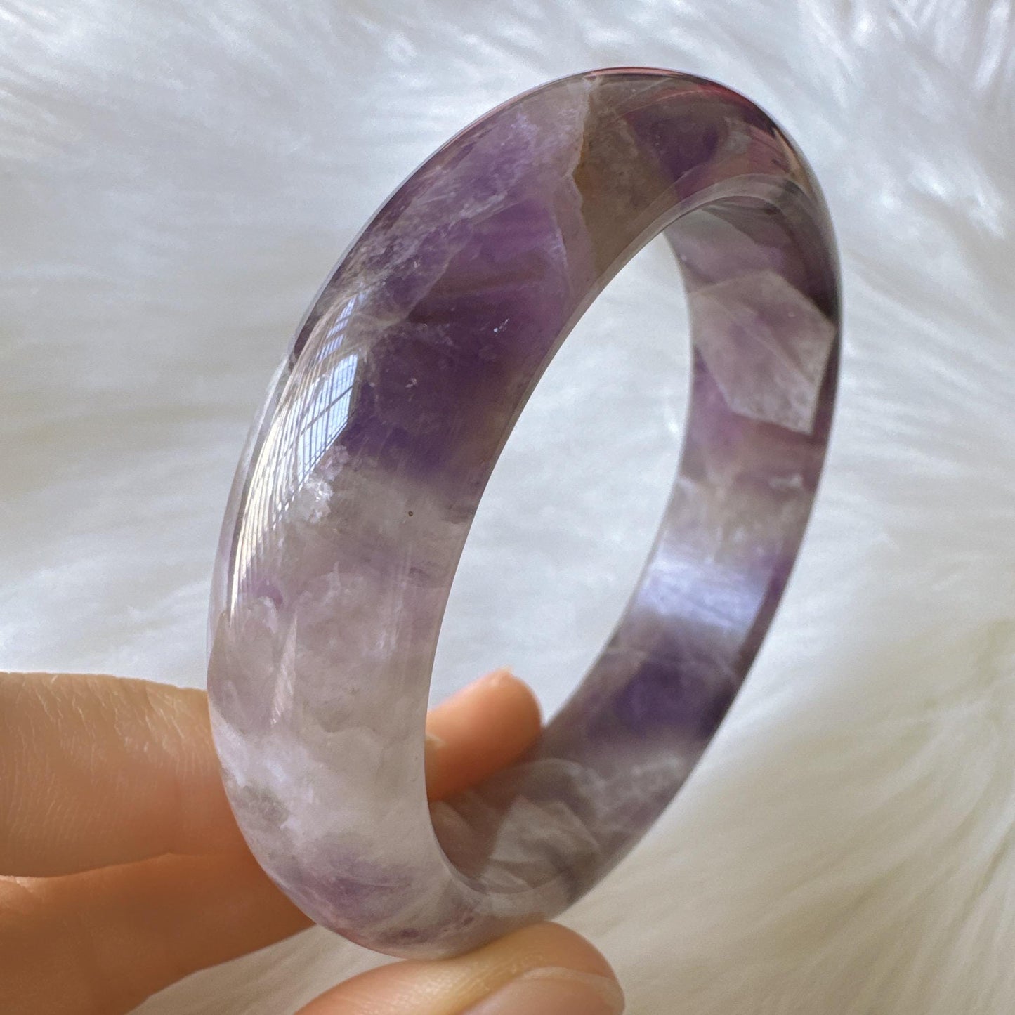 Dreamveil – Amethyst Gemstone Bangle, Purple Crystal Quartz Gemstone Bangle