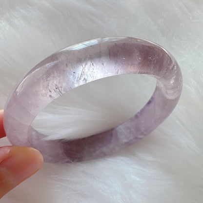 Dreamveil – Gentle Glow Amethyst Bangle Bracelet, Light Purple Amethyst Bracelet, Lavender Quartz Bangle