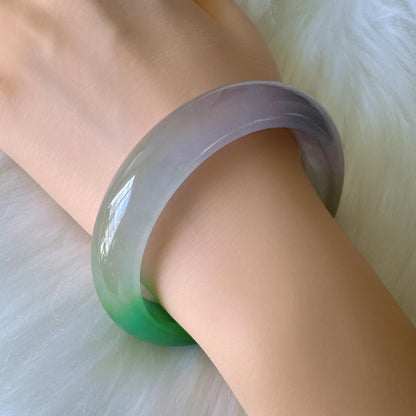 Earthveil - Lavender Green Burma Jade Bangle Bracelet