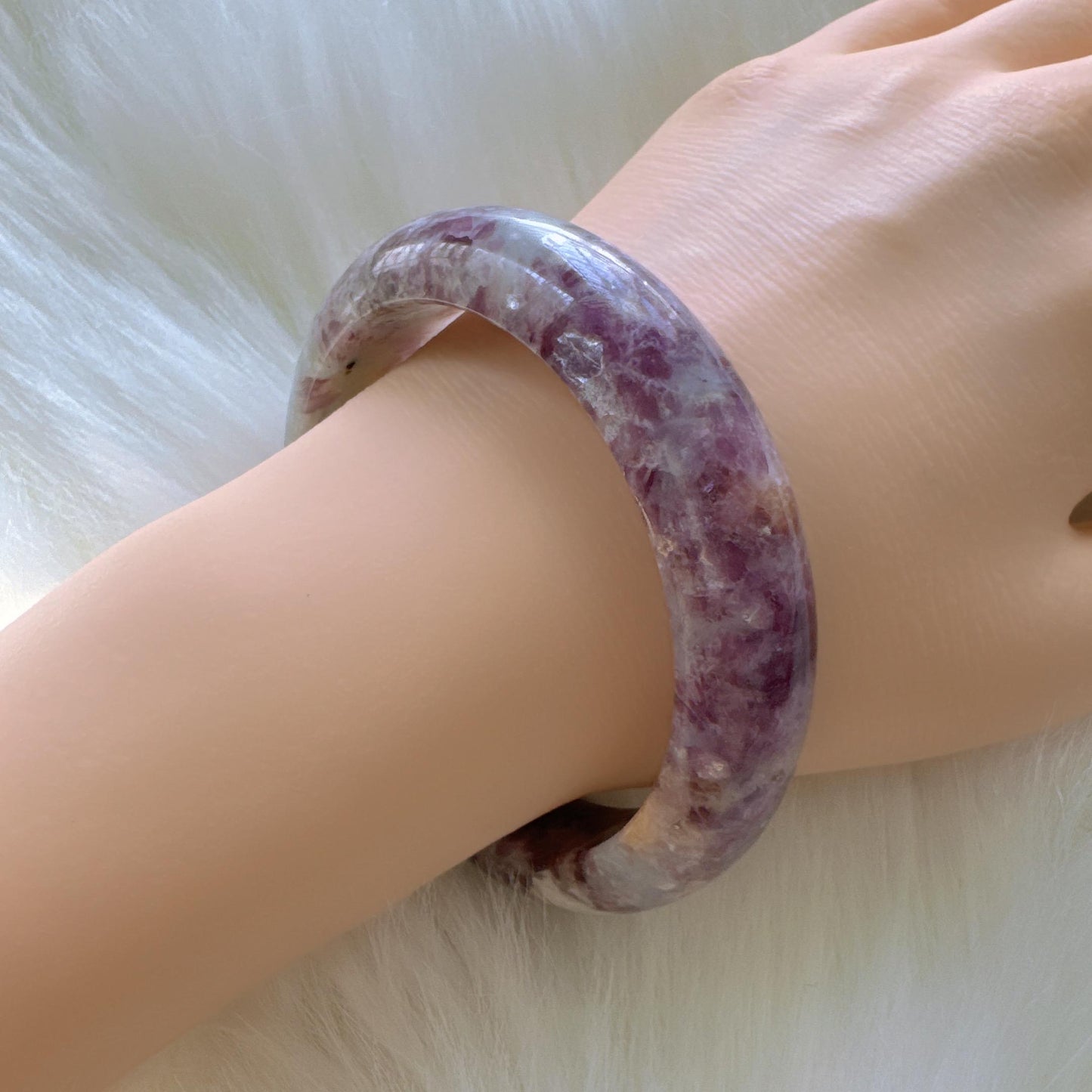 Lilac Dream – Lepidolite Flash Gemstone Bangle Bracelet