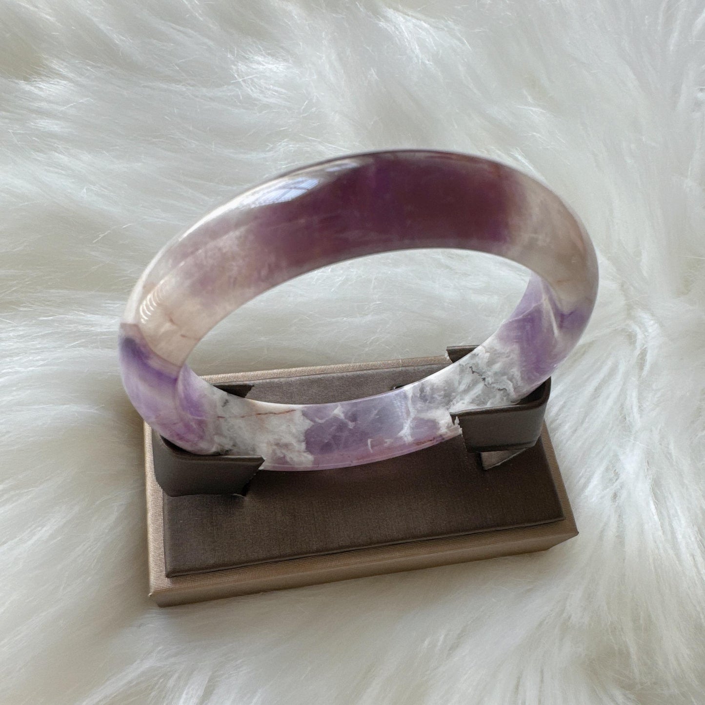 Dreamveil – Amethyst Gemstone Bangle, Meaningful Moments Purple Crystal Quartz Bangle
