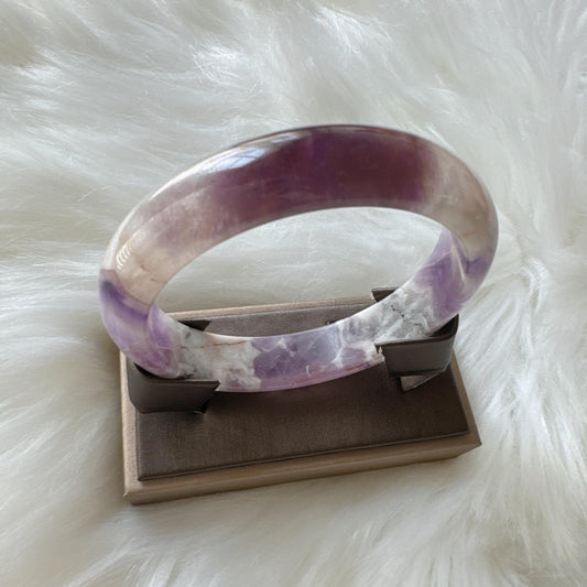Dreamveil – Amethyst Gemstone Bangle, Meaningful Moments Purple Crystal Quartz Bangle