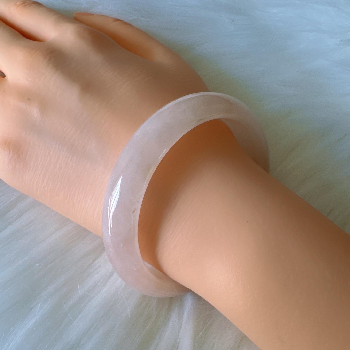 Heartglow - Pure Love Rose Quartz Bangle, Pink Crystal Quartz Gemstone Bangle