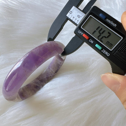 Dreamveil – Lavender Amethyst Gemstone Bangle, Purple Crystal Quartz Gemstone Bangle