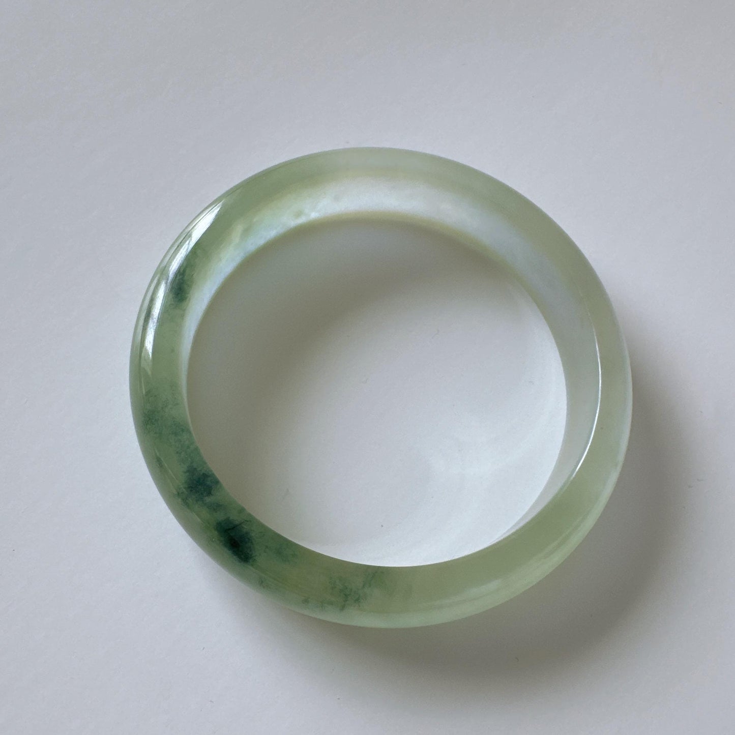 Earthveil - Translucent Green Burma Jadeite Bangle Bracelet