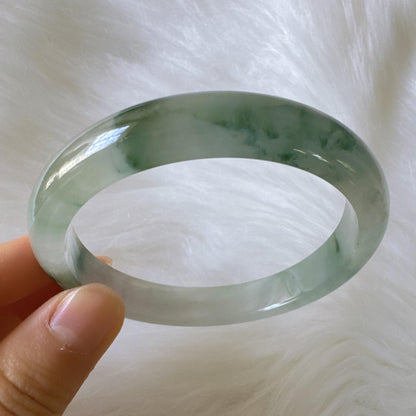 Earthveil - Dark Green Unique Design Burma Jade Bangle Jadeite Bracelet