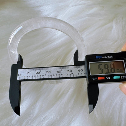 Purelight - – High Clarity White Phantom Quartz Bangle, Ghost Quartz White Crystal Bangle