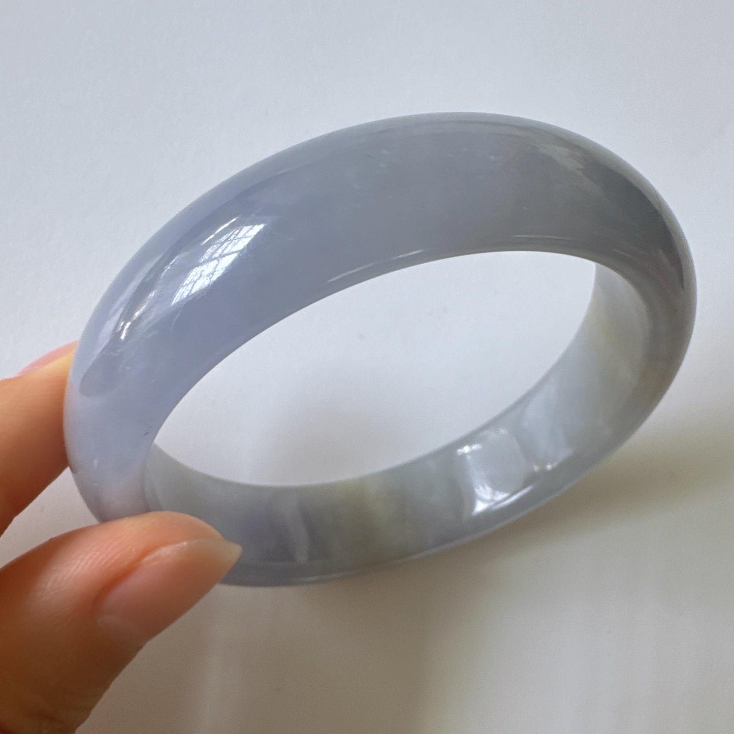 Earthveil - Bluish Purple Wide Burma Jade Jadeite Bangle Bracelet