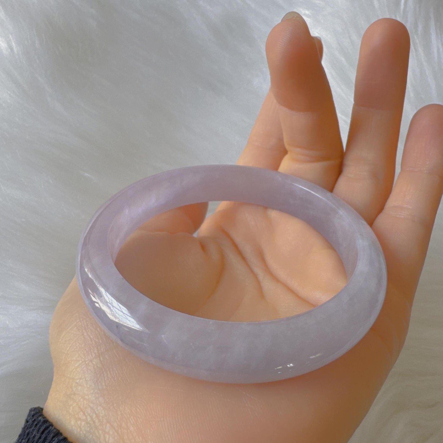 Earthveil - Lavender Light Purple Jade Jadeite Bangle Bracelet