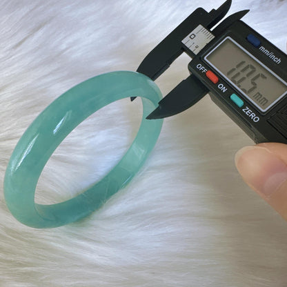 Earthveil - Bluish Green Burma Jade Jadeite Bangle Bracelet