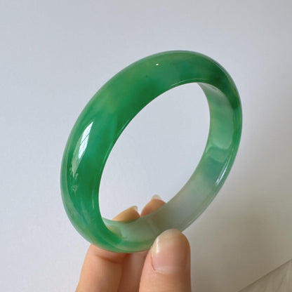 Earthveil - Forest Green Wide Jade Jadeite Bangle