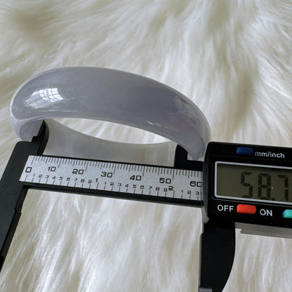 Earthveil - Bluish Purple Wide Burma Jade Jadeite Bangle Bracelet