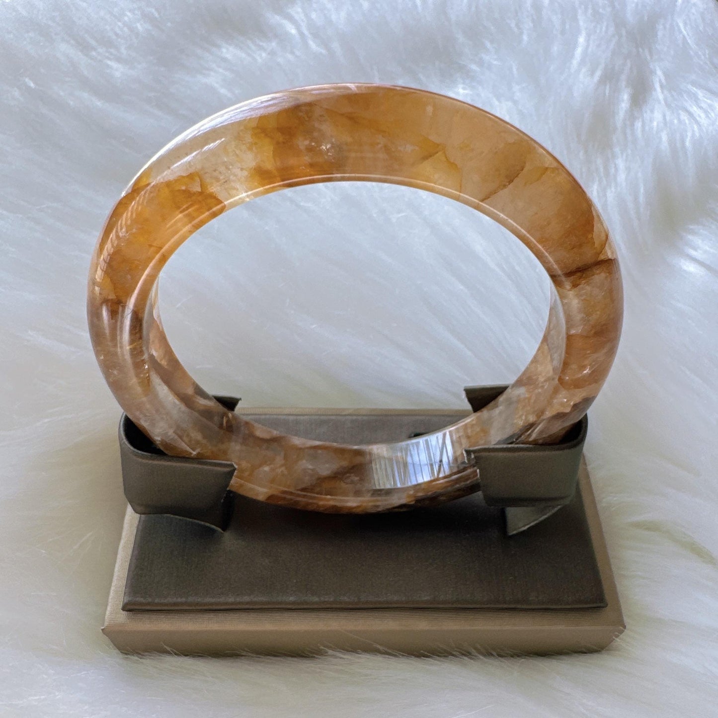 Golden Bloom – Honey Light Gemstone Bracelet, Yellow Hematoid Quartz Gemstone Bangle Bracelet