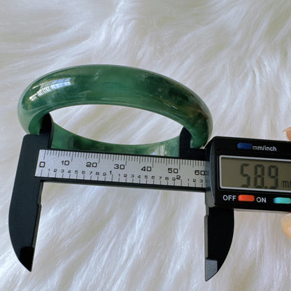 Earthveil - Forest Dark Green Burma Jade Jadeite Bangle Bracelet