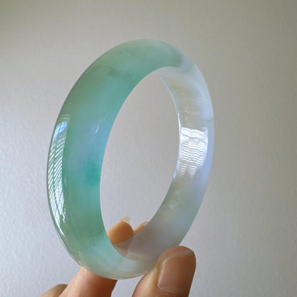 Earthveil - Olive Green Wide Burma Jade Jadeite Bangle Bracelet