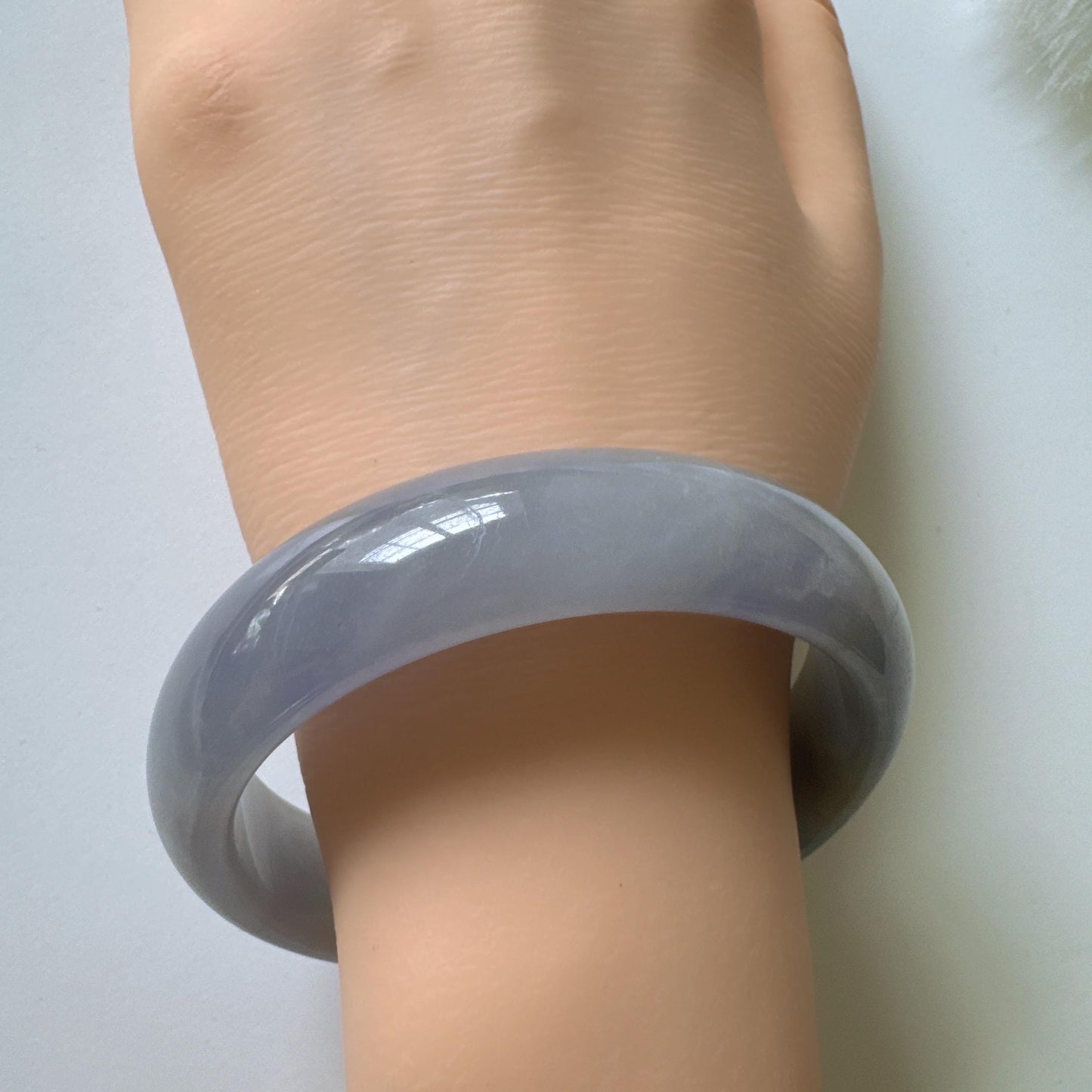 Earthveil - Bluish Purple Wide Burma Jade Jadeite Bangle Bracelet