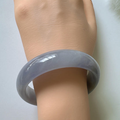 Earthveil - Bluish Purple Wide Burma Jade Jadeite Bangle Bracelet