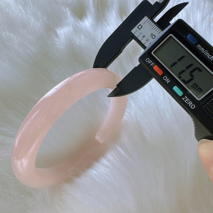 Heartglow - Balanced Rose Quartz Pink Crystal Gemstone Bangle