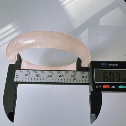 Heartglow - Gentle Soul Rose Quartz Bangle, Pink Crystal Quartz Gemstone Bangle