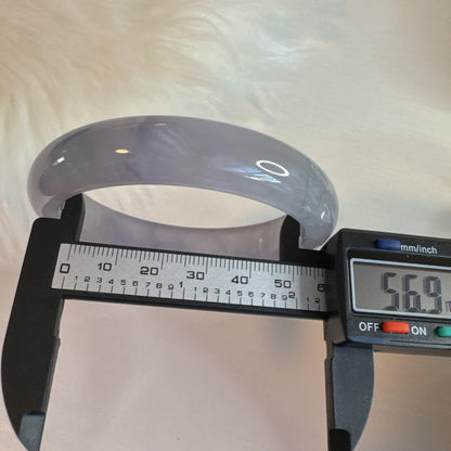 Earthveil - Gray Purple Tinted Jade Bangle Jadeite Bracelet