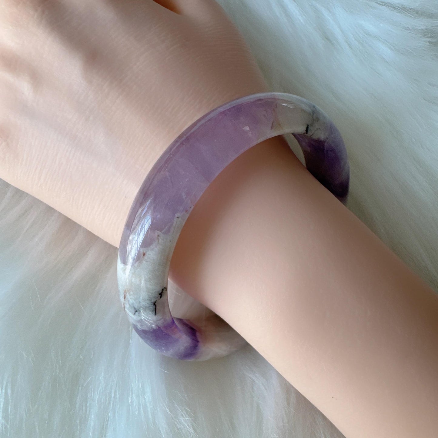 Dreamveil – Amethyst Gemstone Bangle, Meaningful Moments Purple Crystal Quartz Bangle