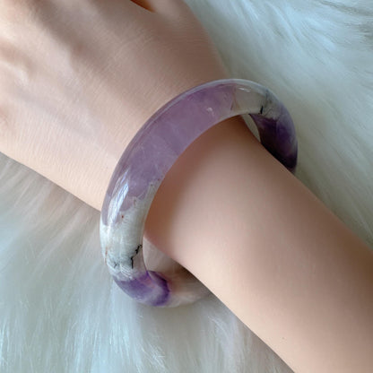 Dreamveil – Amethyst Gemstone Bangle, Meaningful Moments Purple Crystal Quartz Bangle