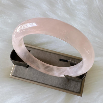 Heartglow - Soft Pink Crystal Energy Bracelet, Pink Crystal Quartz Gemstone Bangle