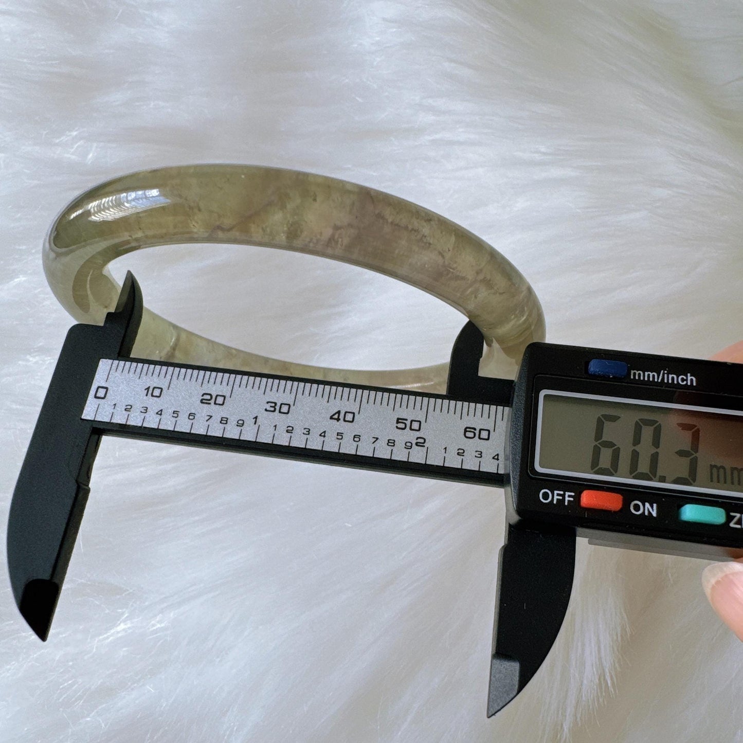 Forest Soul – Forest Green Ghost Phantom Quartz Gemstone Bangle, Green Ghost Quartz Crystal Bangle