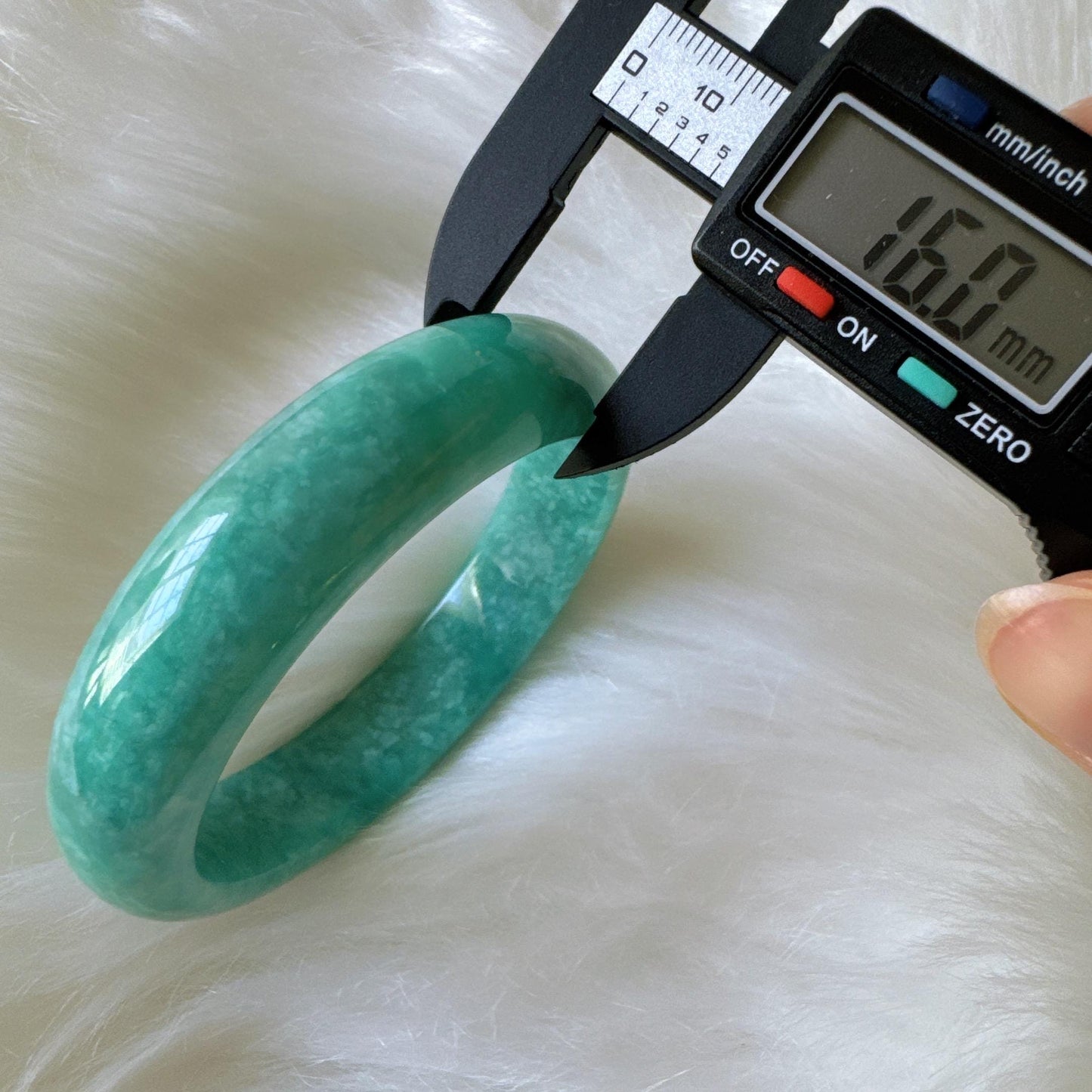 Earthveil - Bluish Green Wide Burma Jade Jadeite Bangle Bracelet