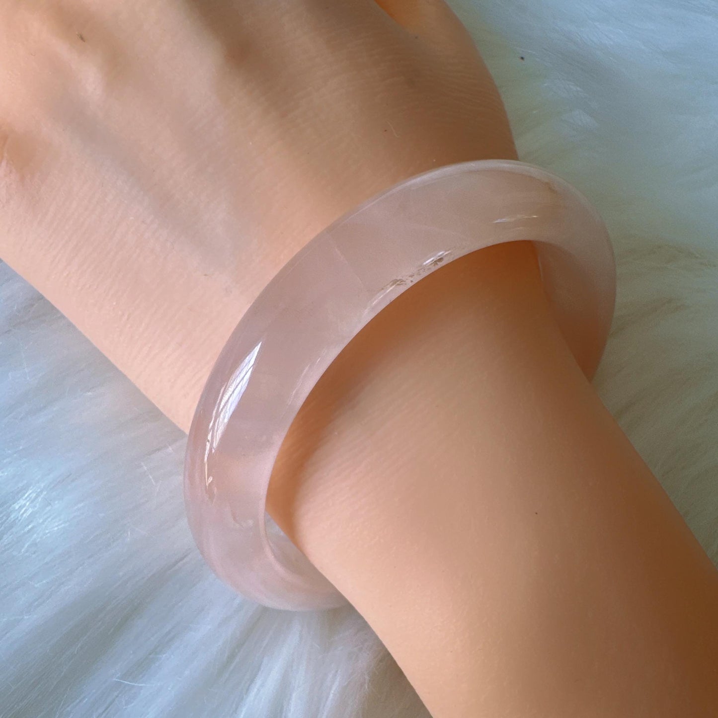Heartglow - Soft Pink Crystal Energy Bracelet, Pink Crystal Quartz Gemstone Bangle