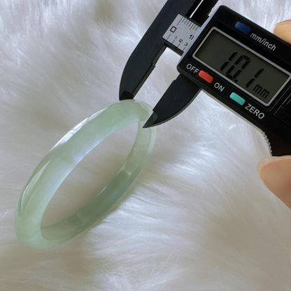 Earthveil - Apple Green Slim Jade Bangle Bracelet, Jadeite Gemstone Bangle