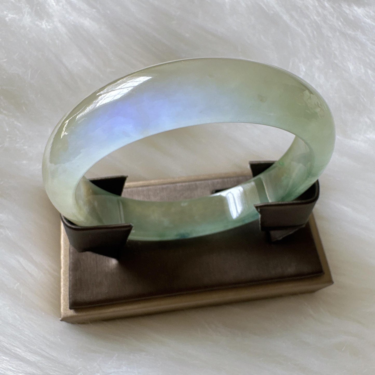 Earthveil - Translucent Green Burma Jadeite Bangle Bracelet