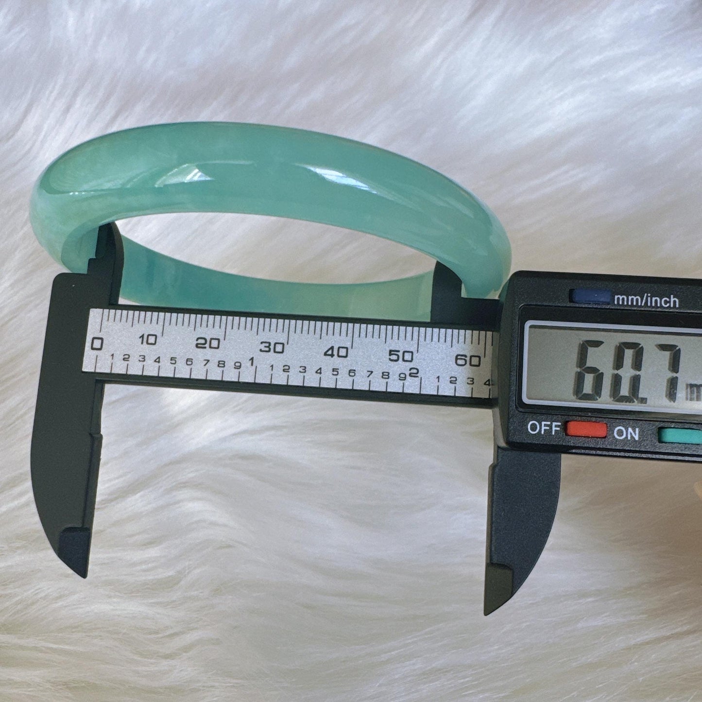 Earthveil - Bluish Green Burma Jade Jadeite Bangle Bracelet