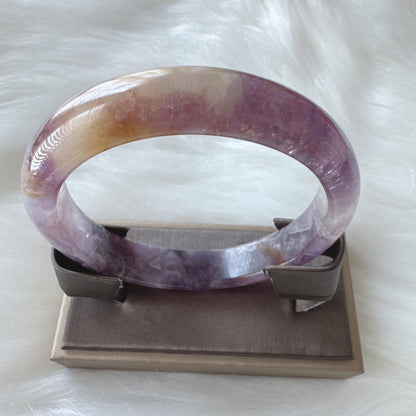 Dreamveil – Purple Crystal Quartz Gemstone Bangle, Amethyst Gemstone Bangle